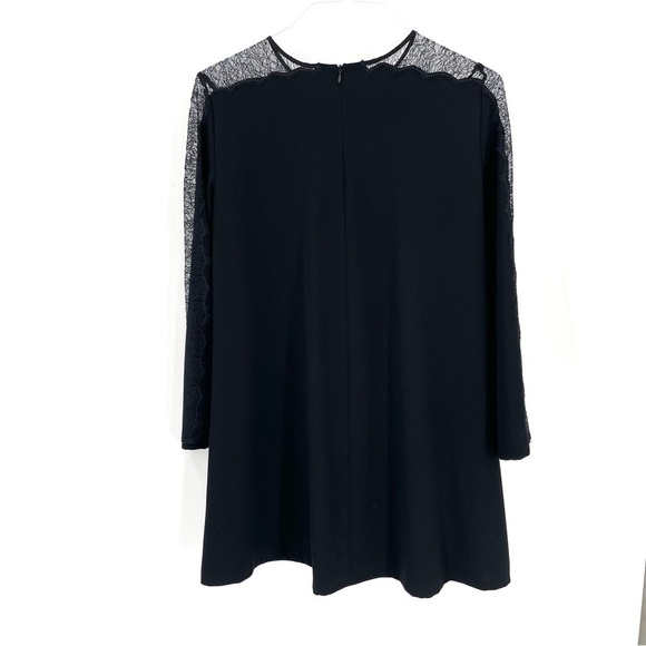 ZARA Black Lace Bell Sleeve Shift Dress - Picture 4 of 7